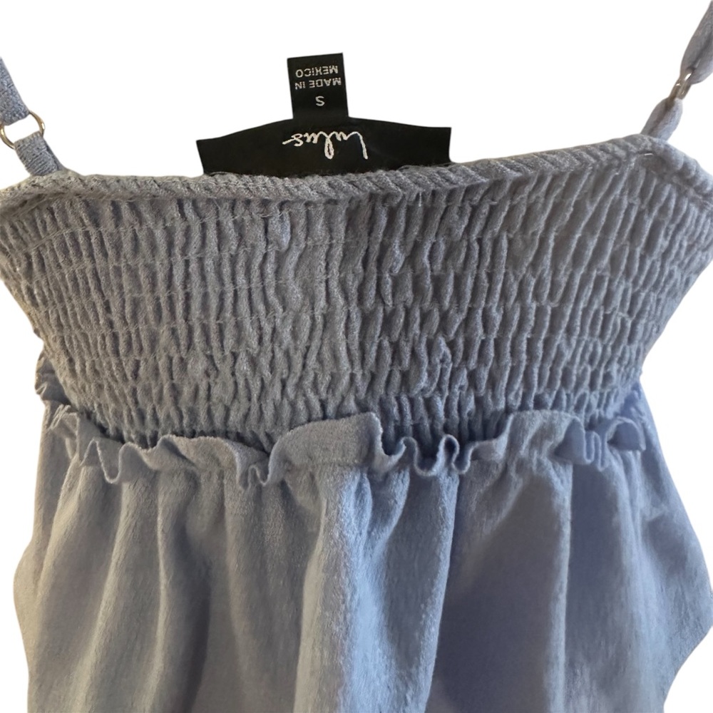 Lulus NWOT* Light Blue Eyelet Peplum Top - Picture 3 of 9